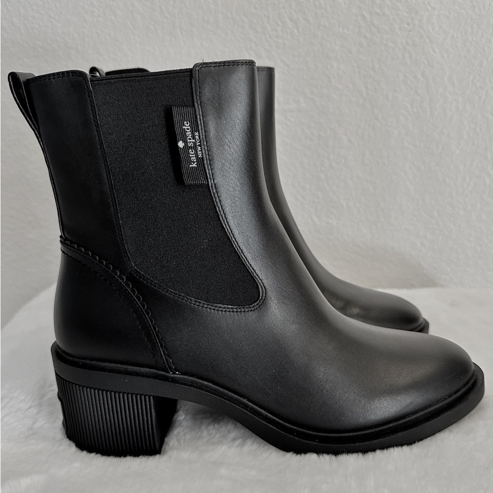 Kate Spade NEW Black Drew Heeled Chelsea Bootie Boots